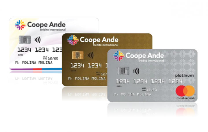 Tarjetas de crédito Coope Ande MASTERCARD Internacional