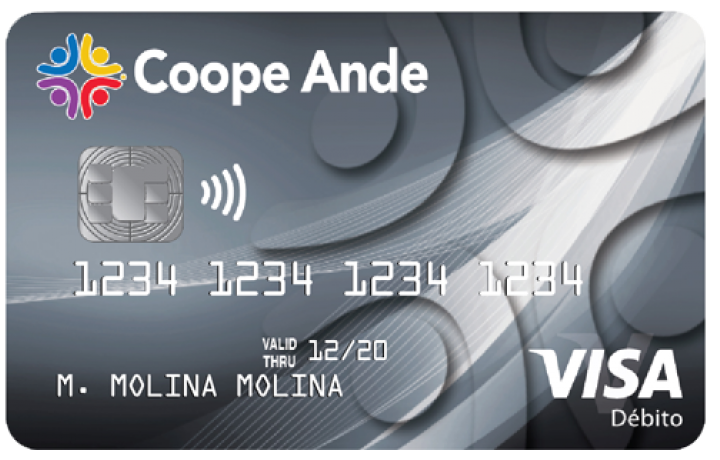 Tarjeta de débito Coope Ande VISA Internacional